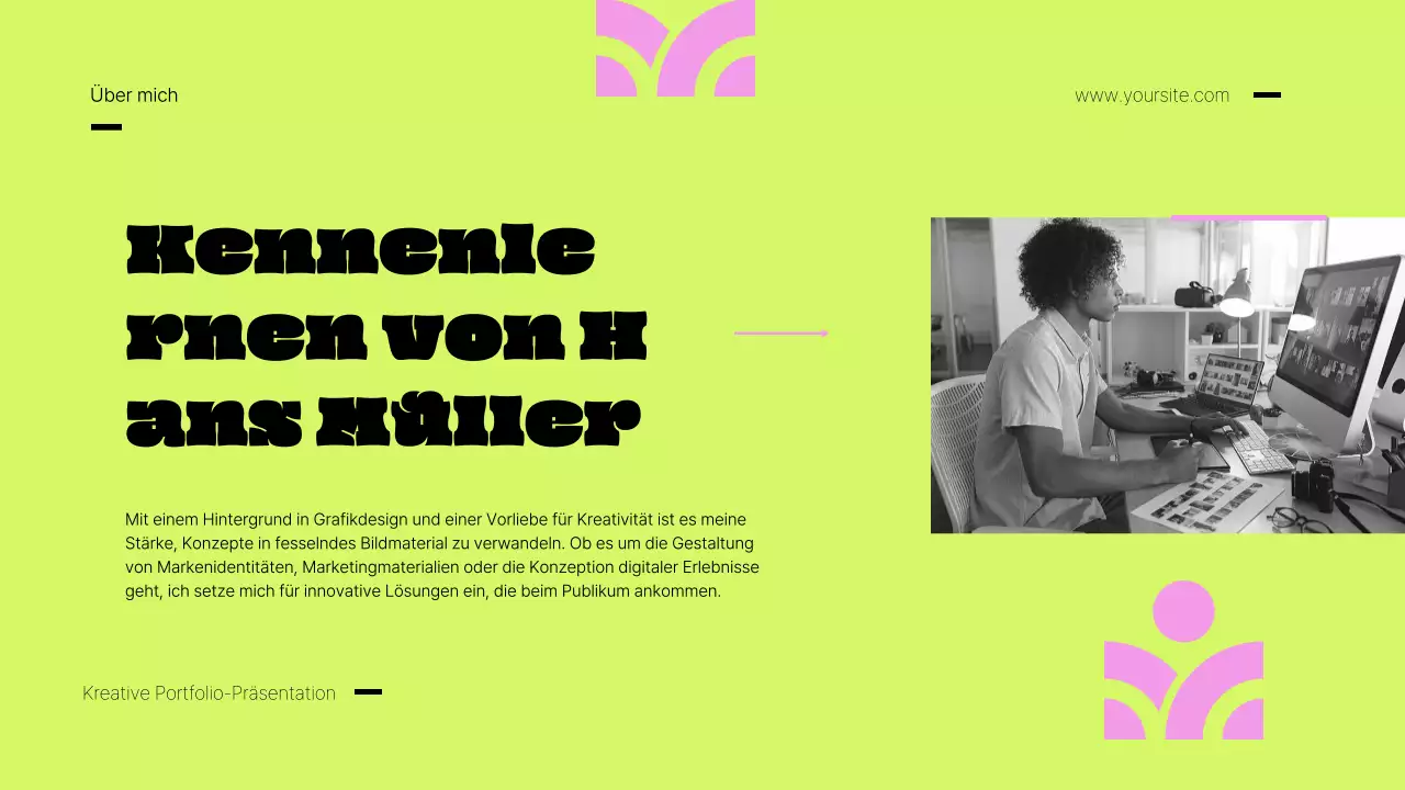 Rosa und Limette Bold Kreativ-Portfolio