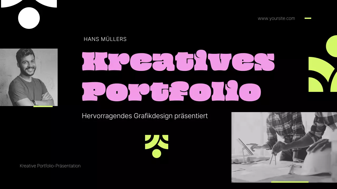 Rosa und Limette Bold Kreativ-Portfolio