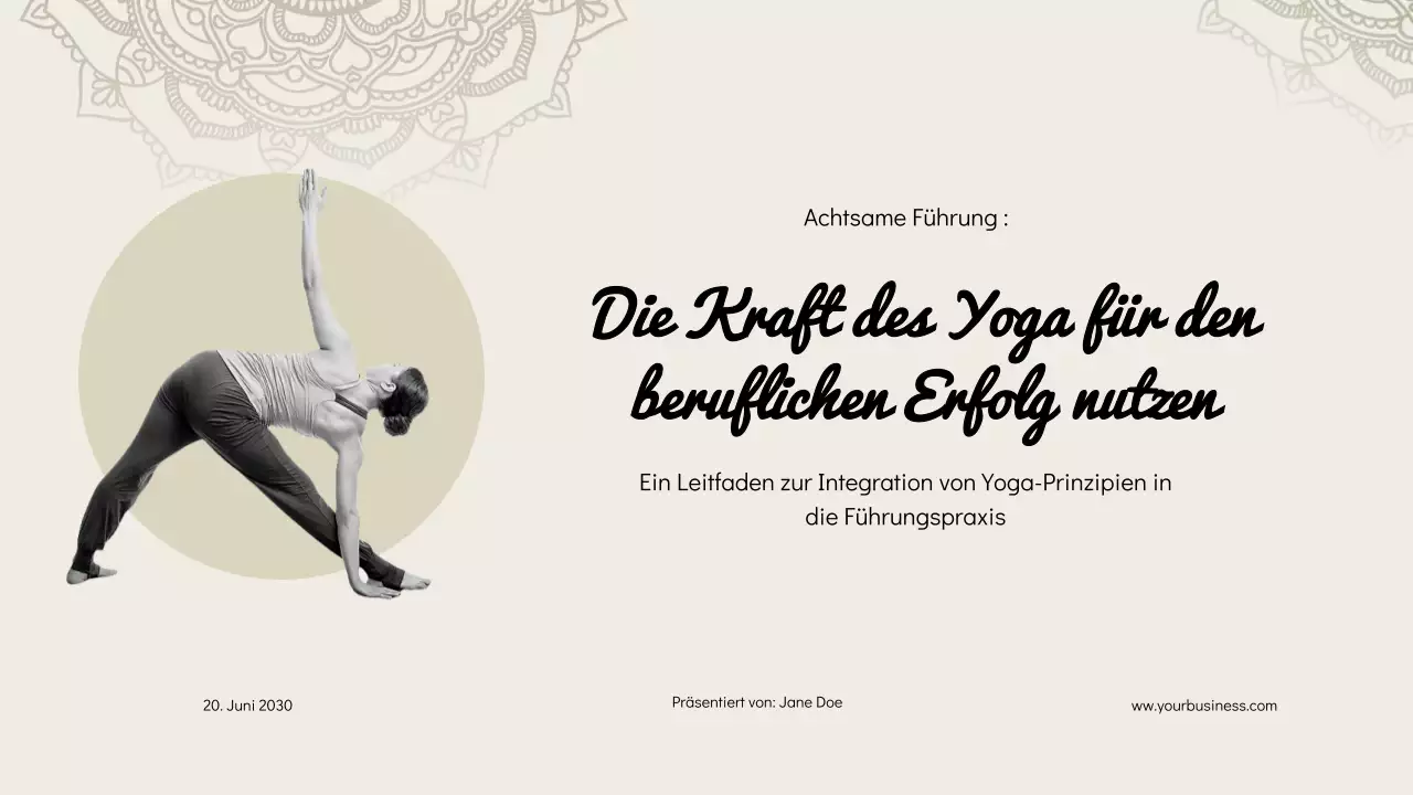 Beige Minimal Yoga für achtsame Führung Anleitung