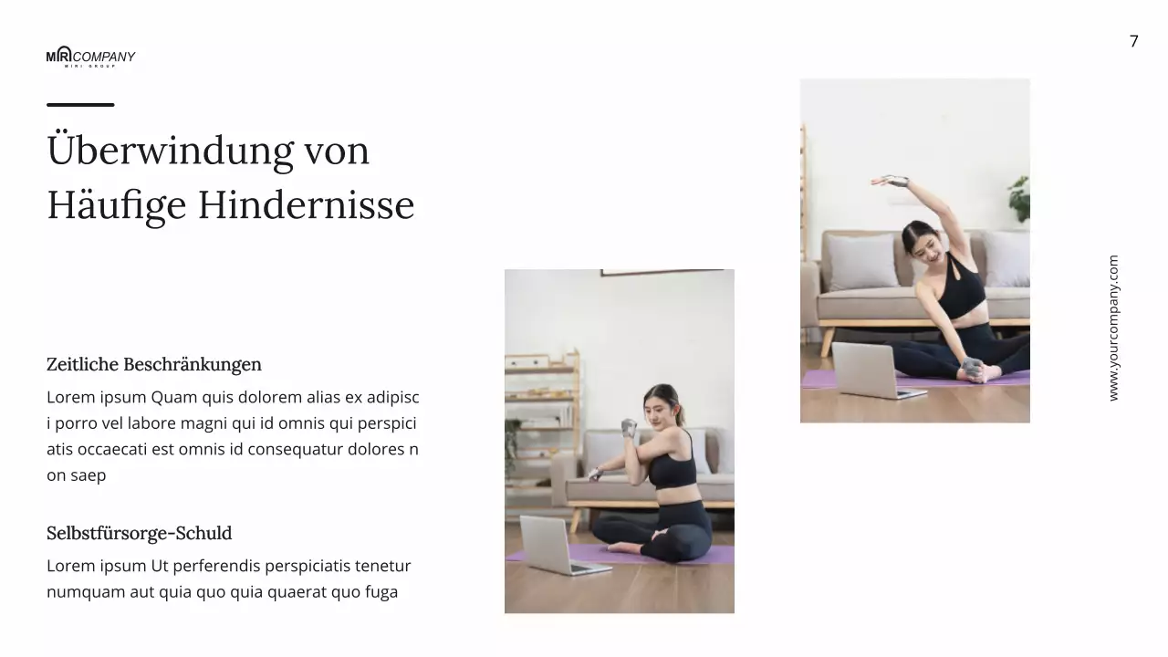 Schwarze und weiße minimale tägliche Wellness-Yoga-Anleitung