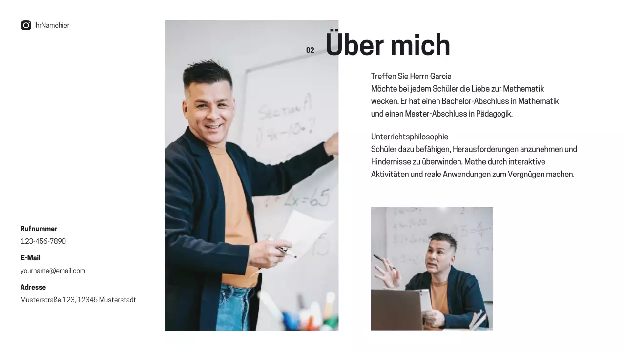 Schwarz-Weiß-Minimal-Mathe-Lehrer Einführung Klasse Material