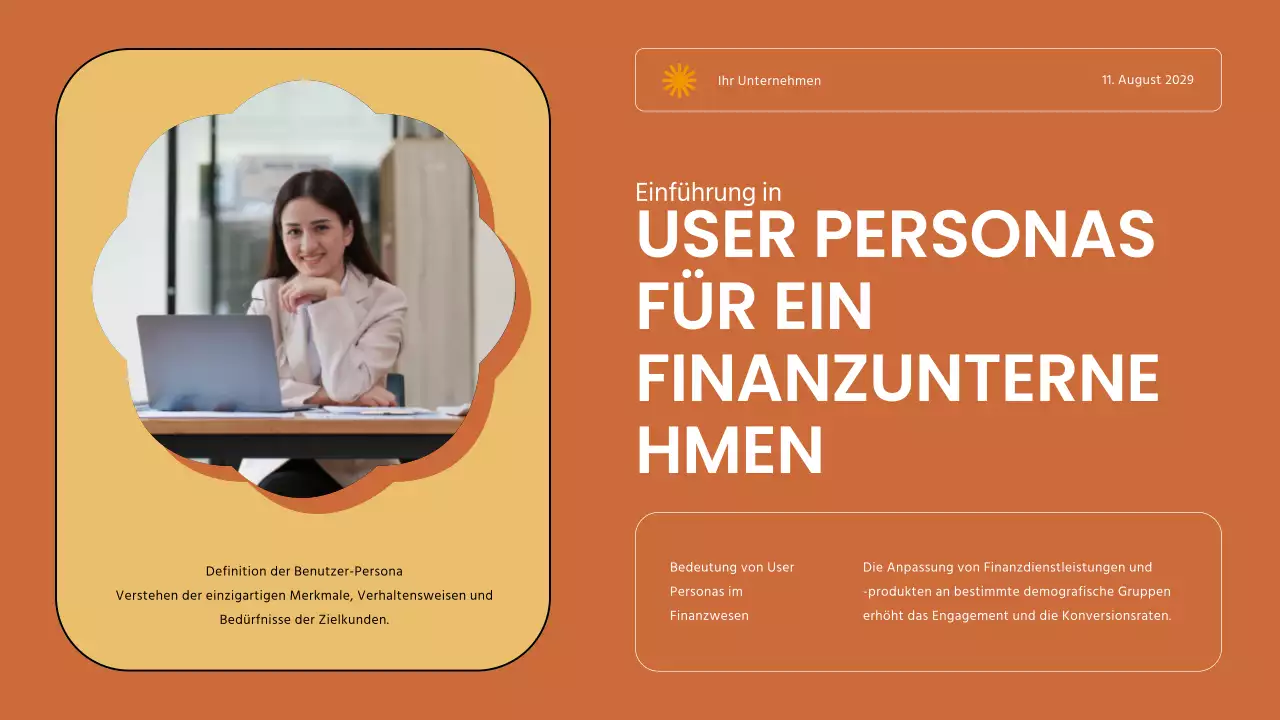 Brown Modernes Finanzunternehmen User Persona Strategie