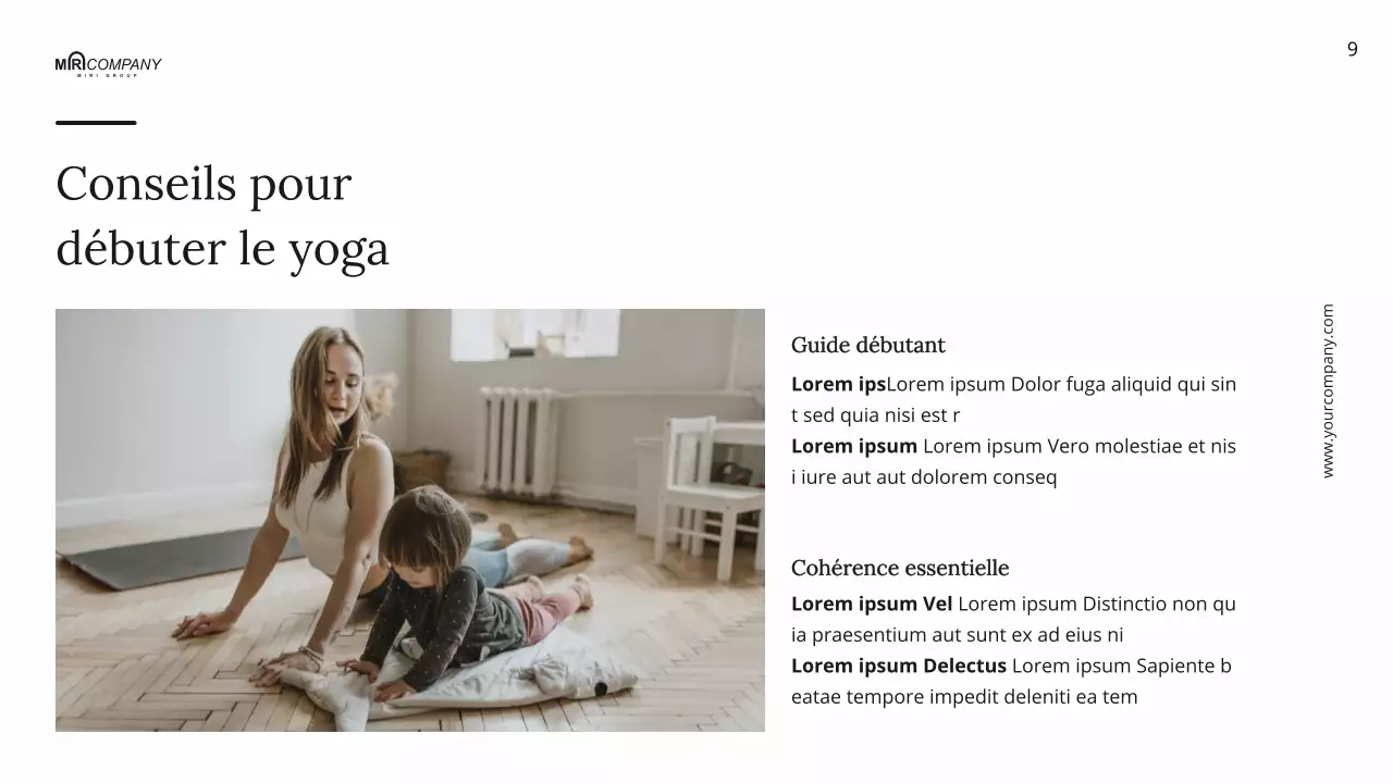 Noir et blanc Minimal Daily Wellness Yoga Instructions