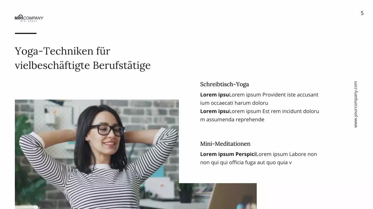 Schwarze und weiße minimale tägliche Wellness-Yoga-Anleitung