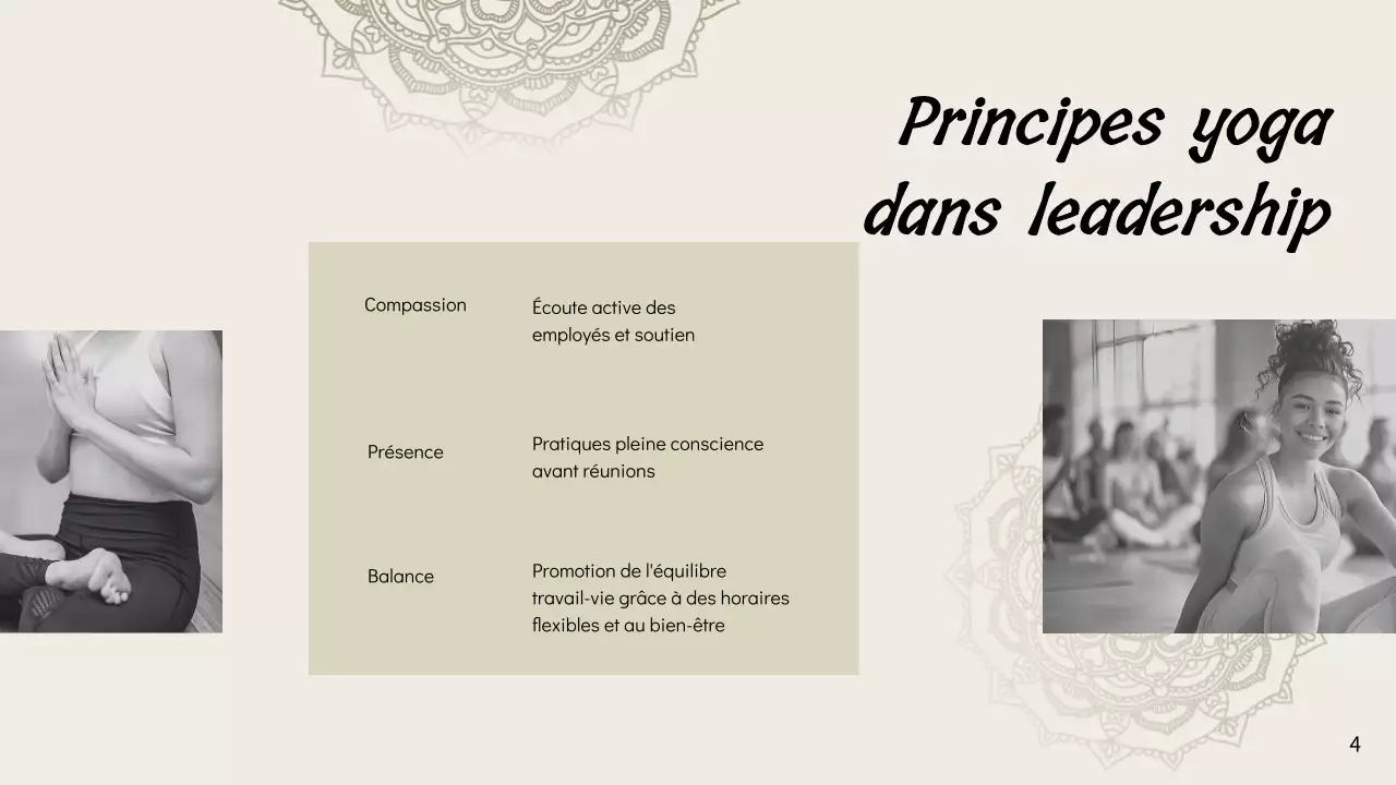 Beige Minimal Yoga for Mindful Leadership Instructions