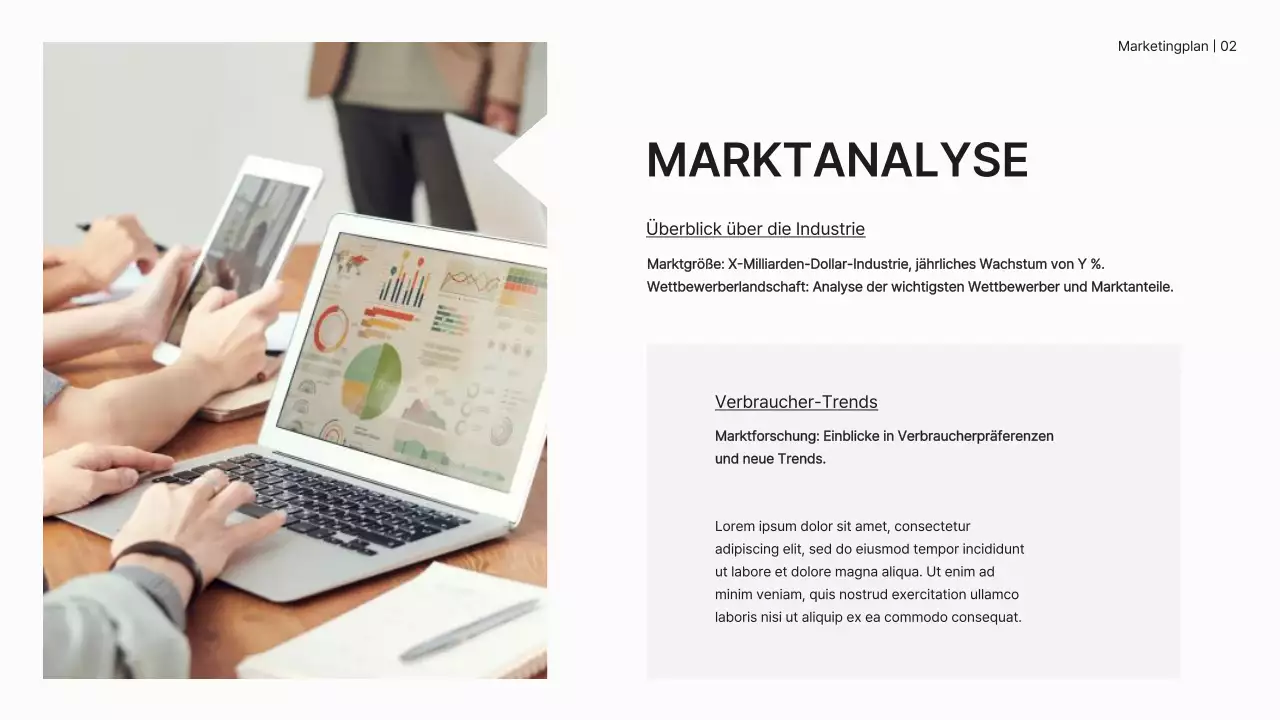 Weißer Minimal-Marketingplan Geschäftsstrategie