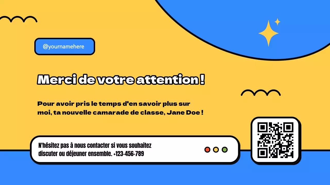 Matériel de cours moderne jaune et bleu pour l'introduction des nouveaux étudiants