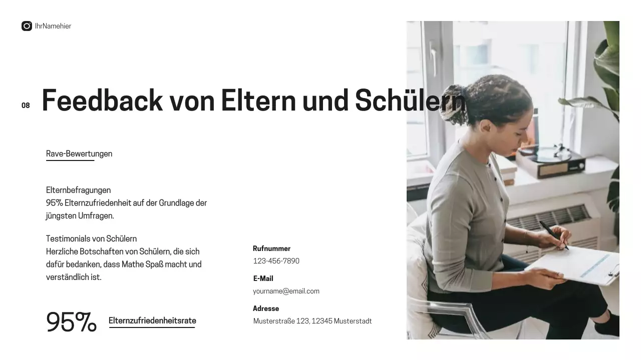 Schwarz-Weiß-Minimal-Mathe-Lehrer Einführung Klasse Material