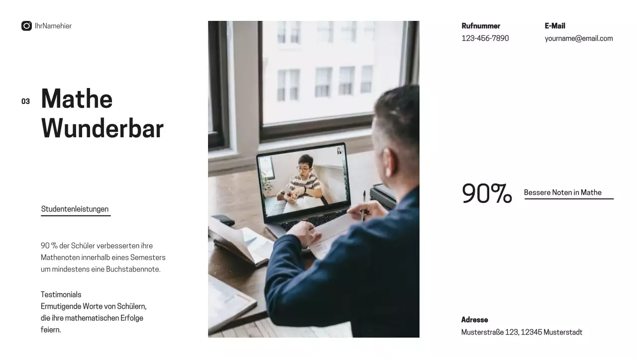 Schwarz-Weiß-Minimal-Mathe-Lehrer Einführung Klasse Material