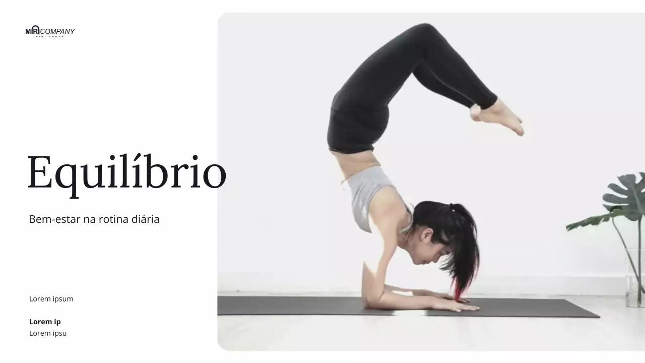 Instruções de Yoga Minimal Daily Wellness a preto e branco