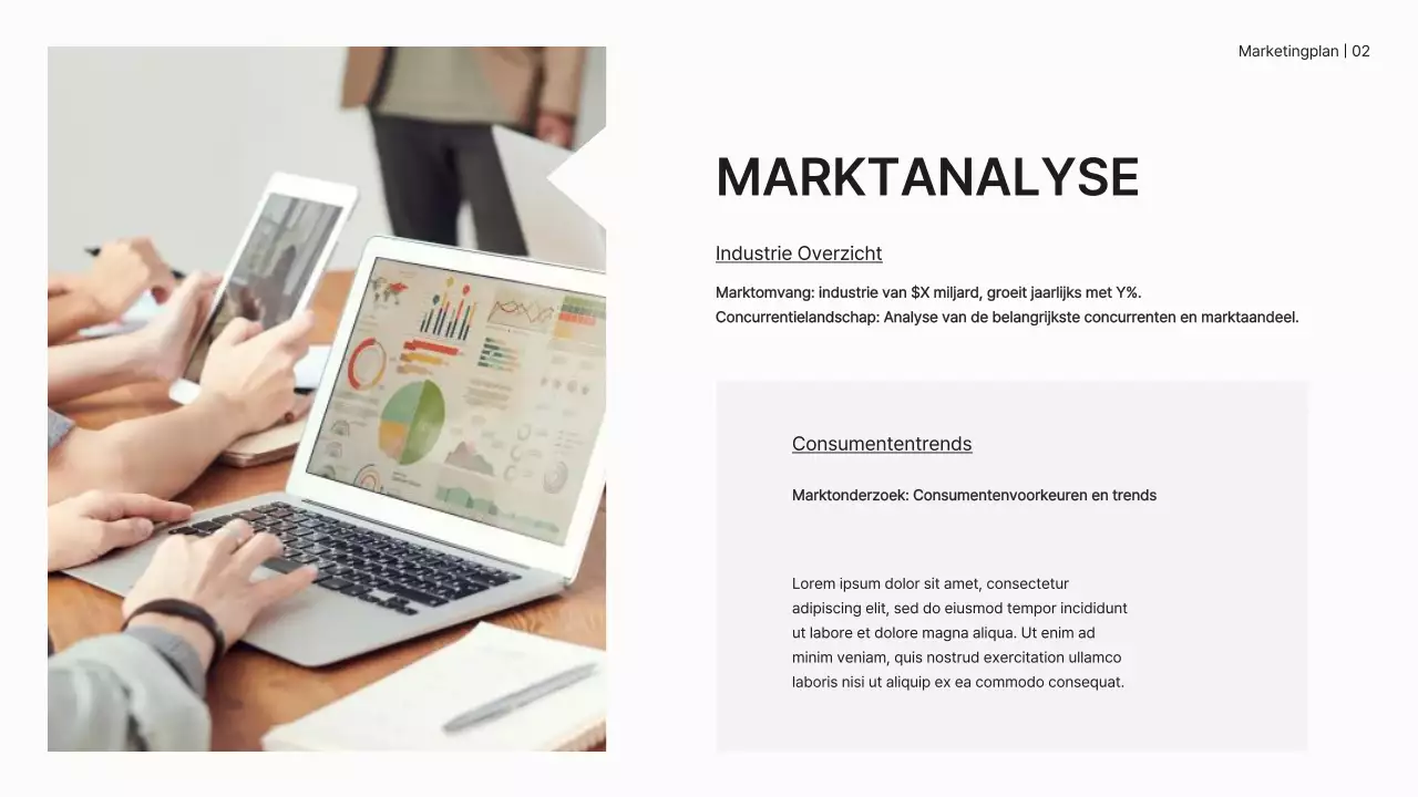 Wit minimaal marketingplan bedrijfsstrategie