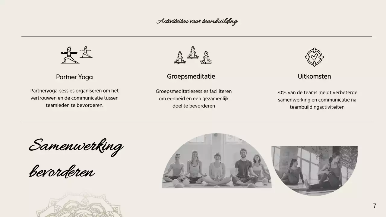 Beige Minimal Yoga voor Mindful Leiderschap Instructies