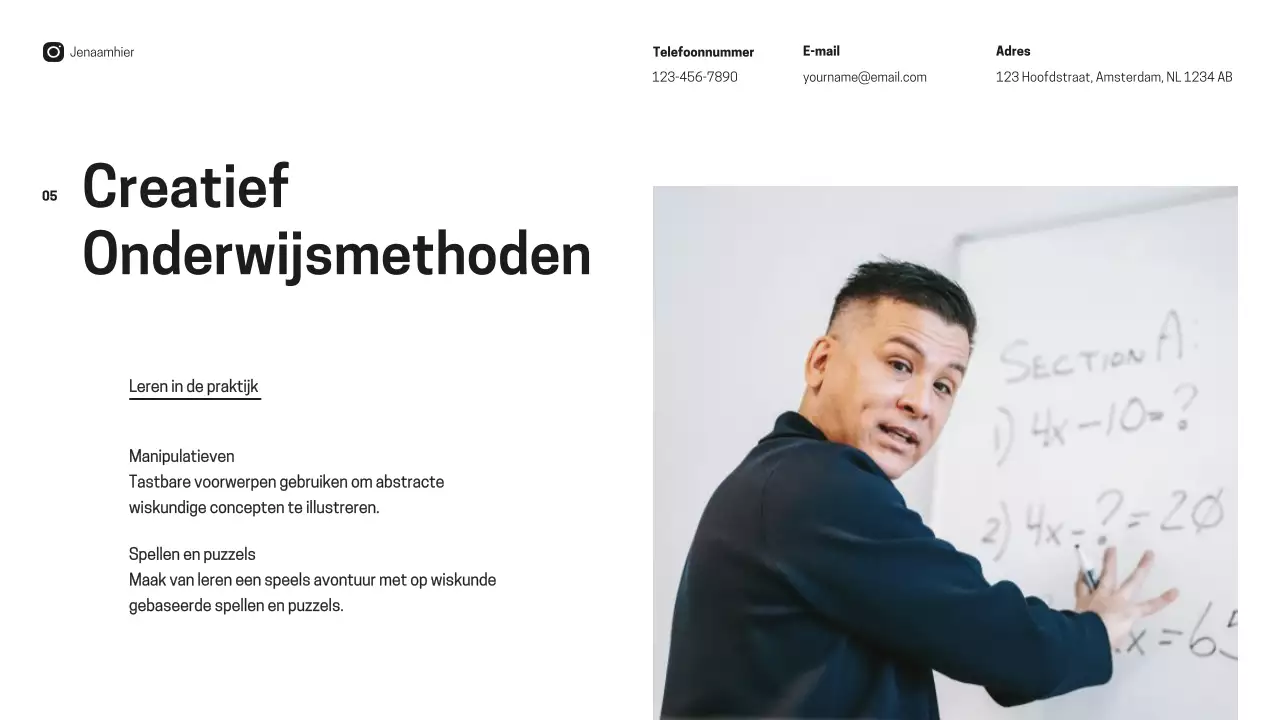 Zwart-wit Minimal Math Leraren Introductie Lesmateriaal