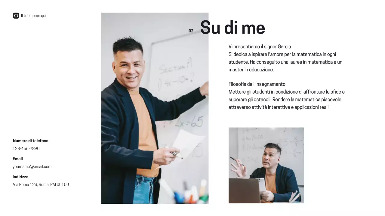 Materiale di classe per l'introduzione dell'insegnante di matematica minimale in bianco e nero