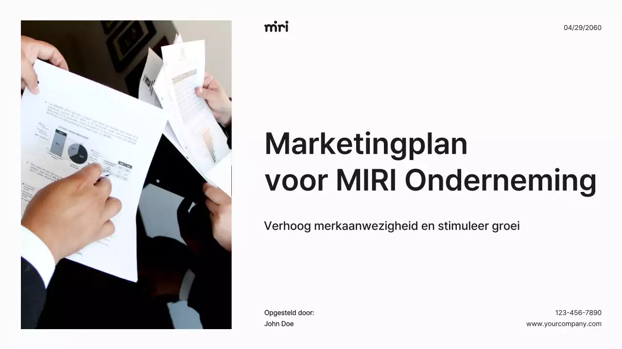 Wit minimaal marketingplan bedrijfsstrategie
