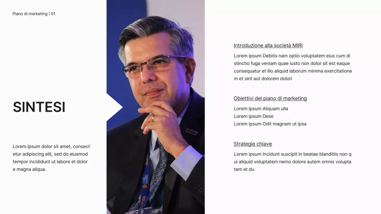 Piano di marketing minimo bianco Strategia aziendale