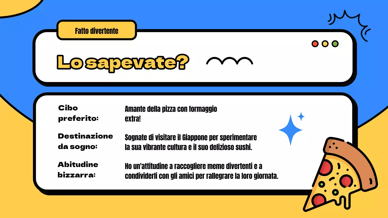 Giallo e blu Materiale di classe moderno per l'introduzione dei nuovi studenti