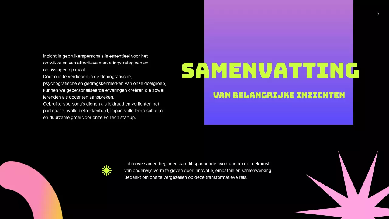 Groen Neon Modern User Persona Business Plan