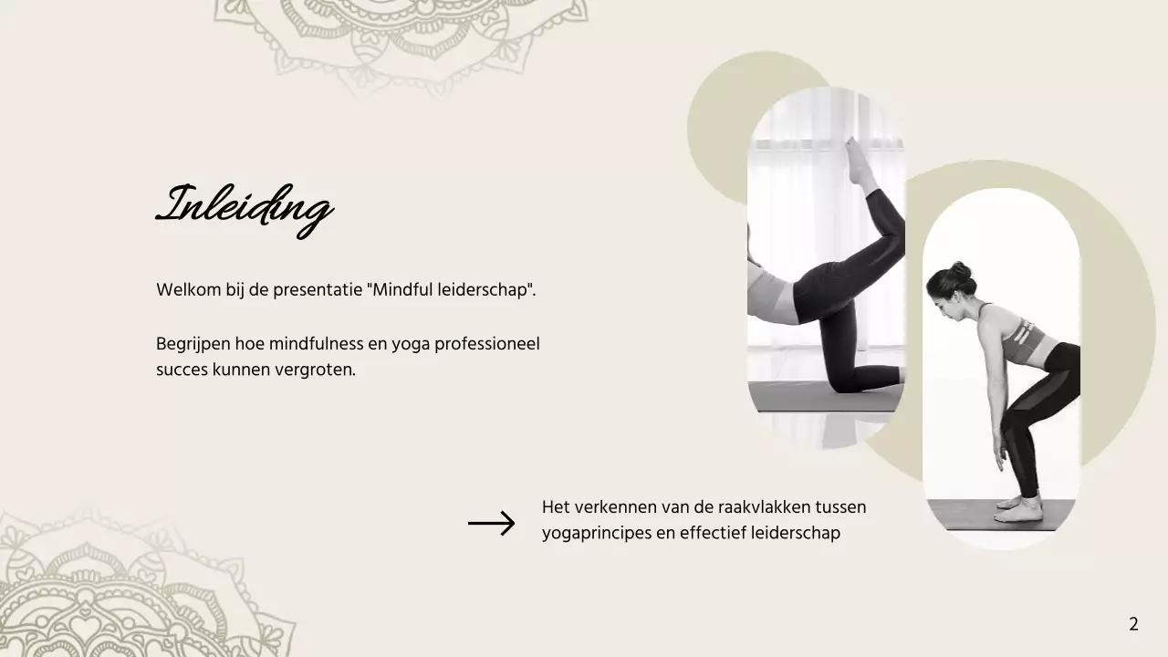 Beige Minimal Yoga voor Mindful Leiderschap Instructies