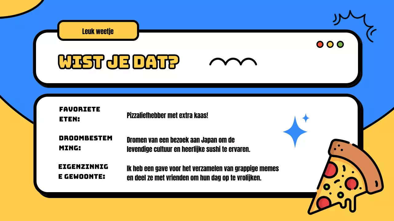 Geel en blauw modern introductiemateriaal voor nieuwe studenten