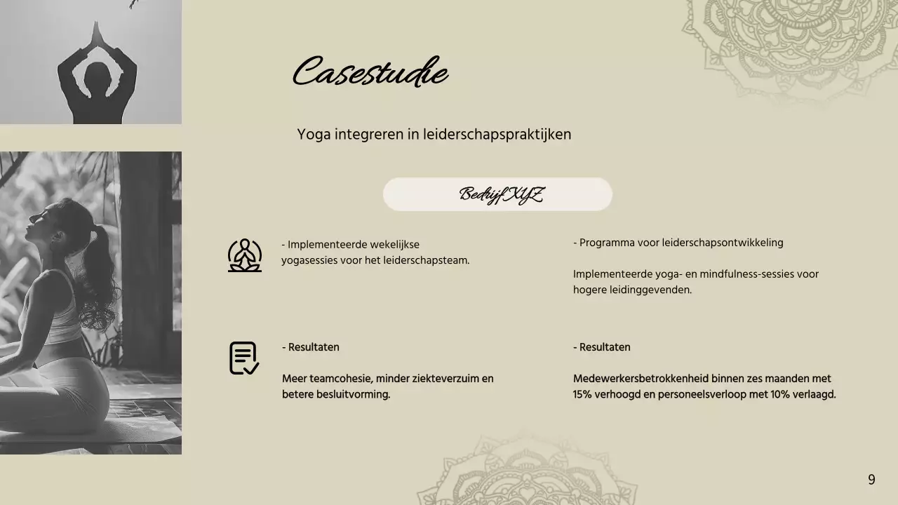 Beige Minimal Yoga voor Mindful Leiderschap Instructies