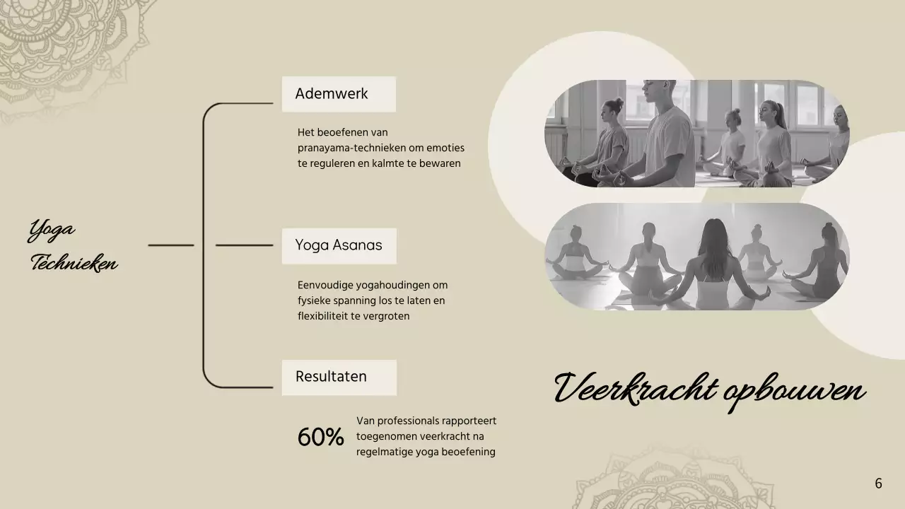 Beige Minimal Yoga voor Mindful Leiderschap Instructies