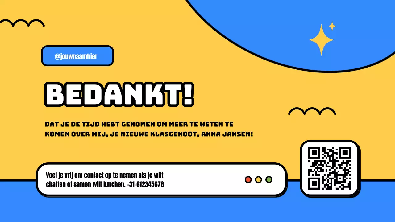 Geel en blauw modern introductiemateriaal voor nieuwe studenten