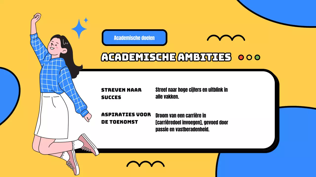 Geel en blauw modern introductiemateriaal voor nieuwe studenten