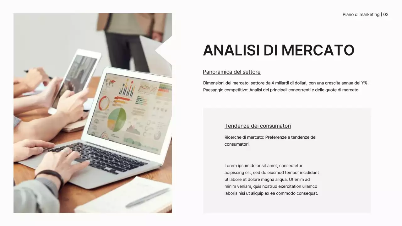 Piano di marketing minimo bianco Strategia aziendale