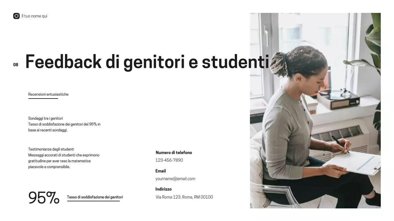 Materiale di classe per l'introduzione dell'insegnante di matematica minimale in bianco e nero