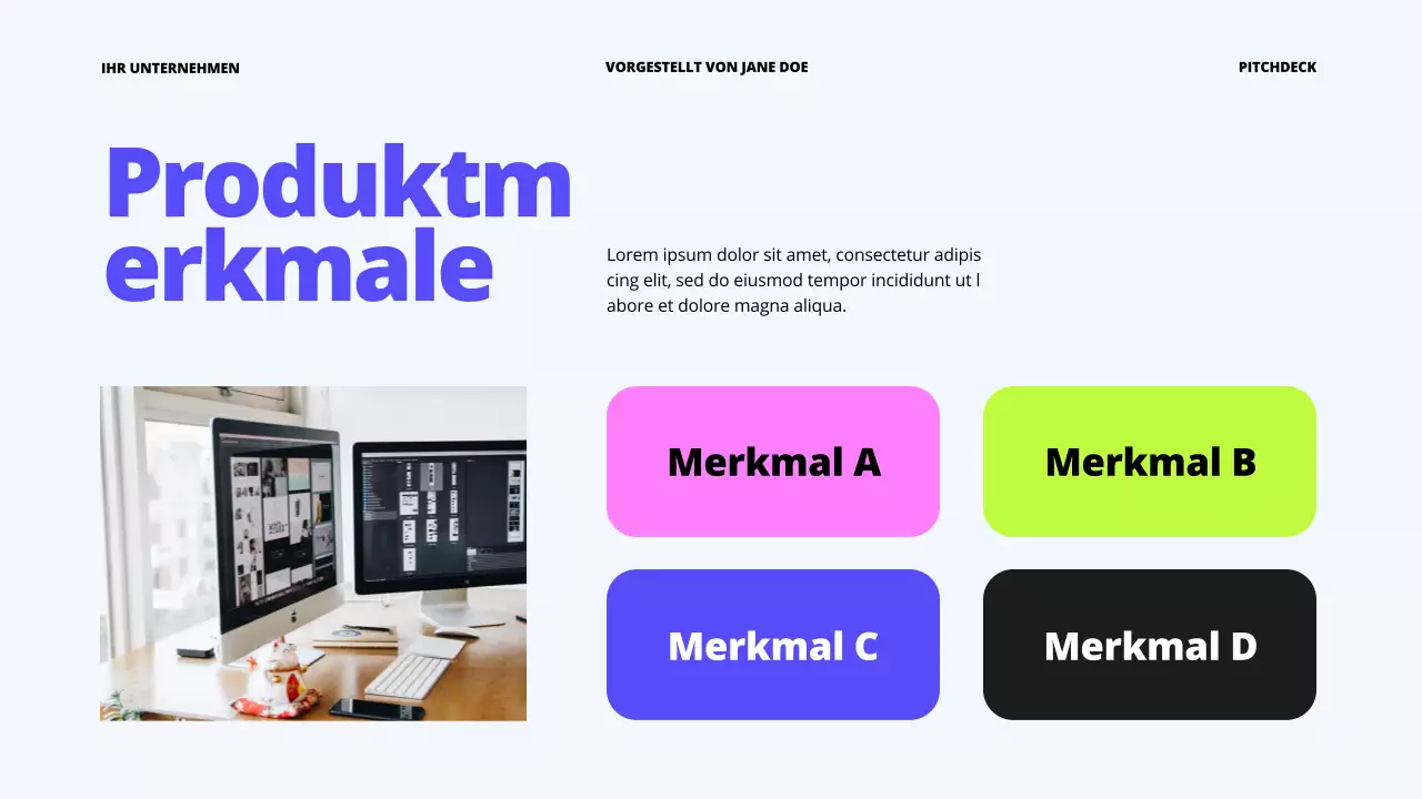 Lila Blau Bold Business Startup Pitch Deck Proposal