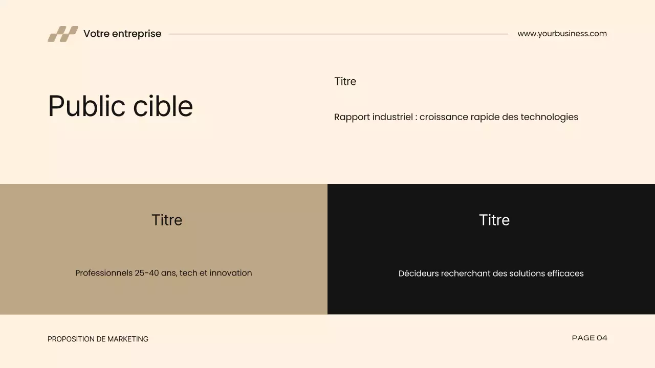 Proposition de marketing d'entreprise moderne kaki