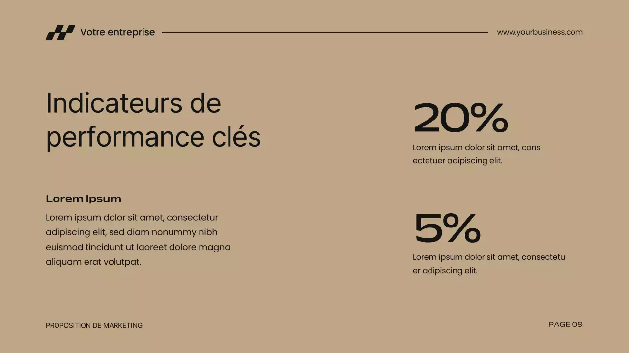 Proposition de marketing d'entreprise moderne kaki