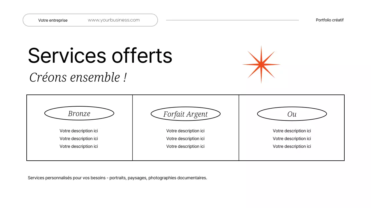 Portefeuille créatif personnel minimaliste blanc