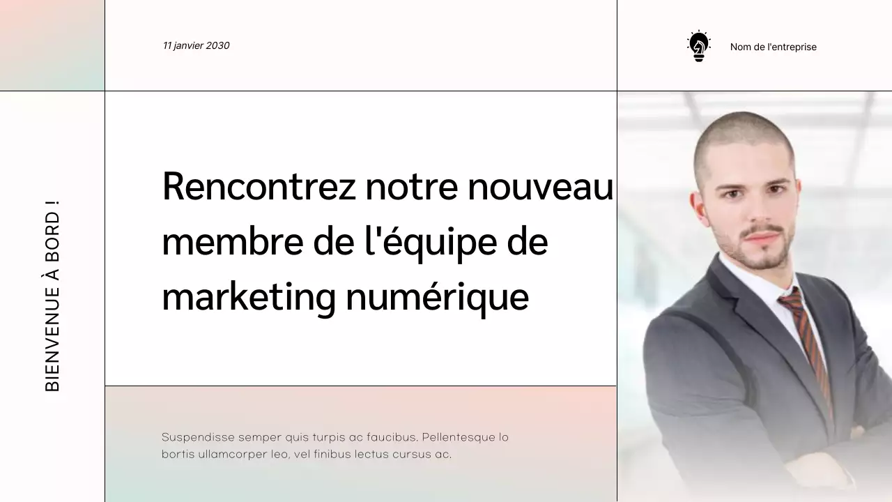 White Minimal Marketing Team Member Présentation de l'entreprise