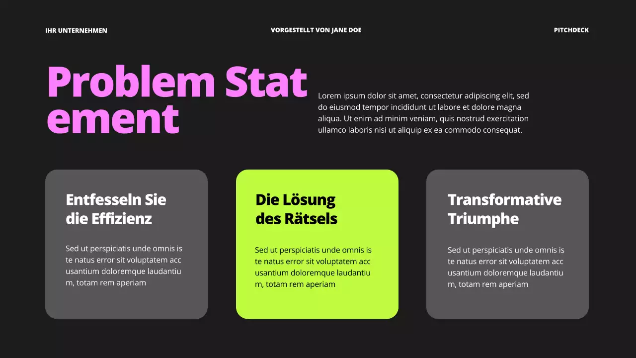 Lila Blau Bold Business Startup Pitch Deck Proposal