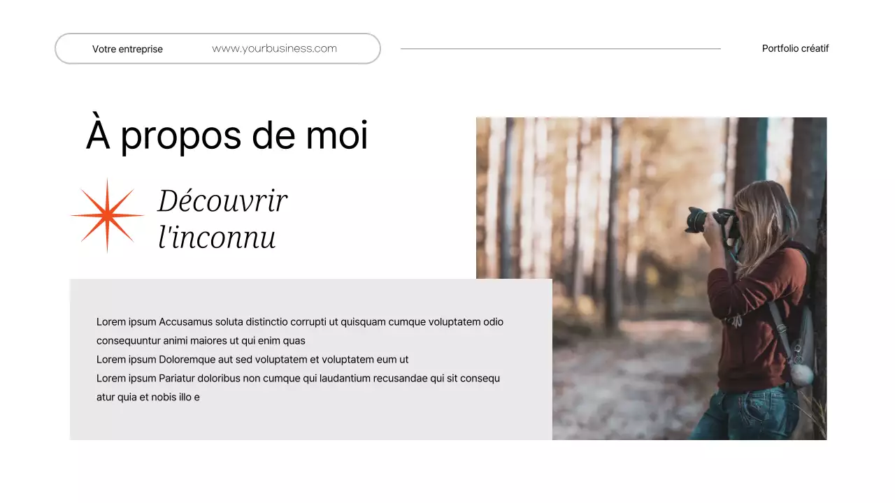 Portefeuille créatif personnel minimaliste blanc