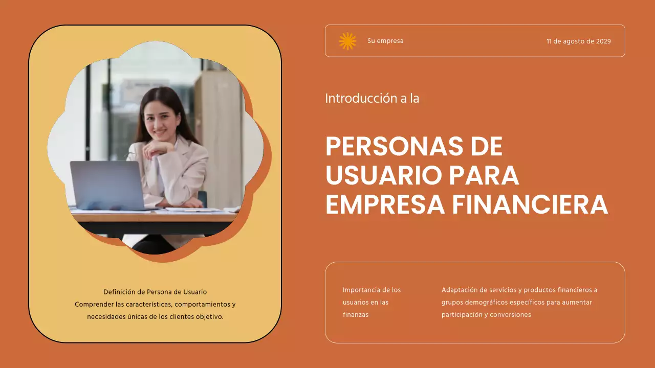 Estrategia de Persona de Usuario de la Empresa Financiera Moderna Brown