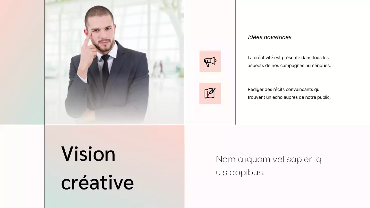 White Minimal Marketing Team Member Présentation de l'entreprise