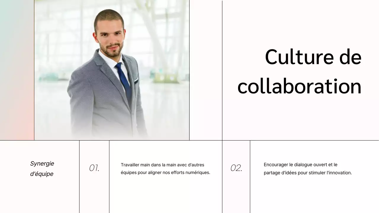 White Minimal Marketing Team Member Présentation de l'entreprise