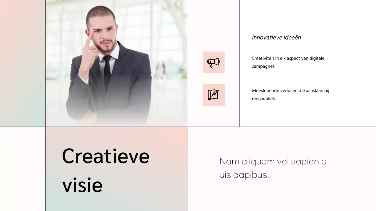 White Minimal Marketing Team Member Introductie van het bedrijf