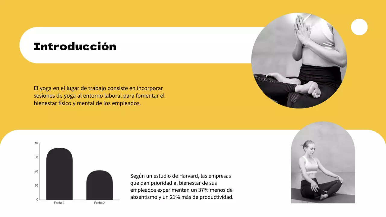 Amarillo y negro Yoga sencillo para instrucciones de trabajo productivas