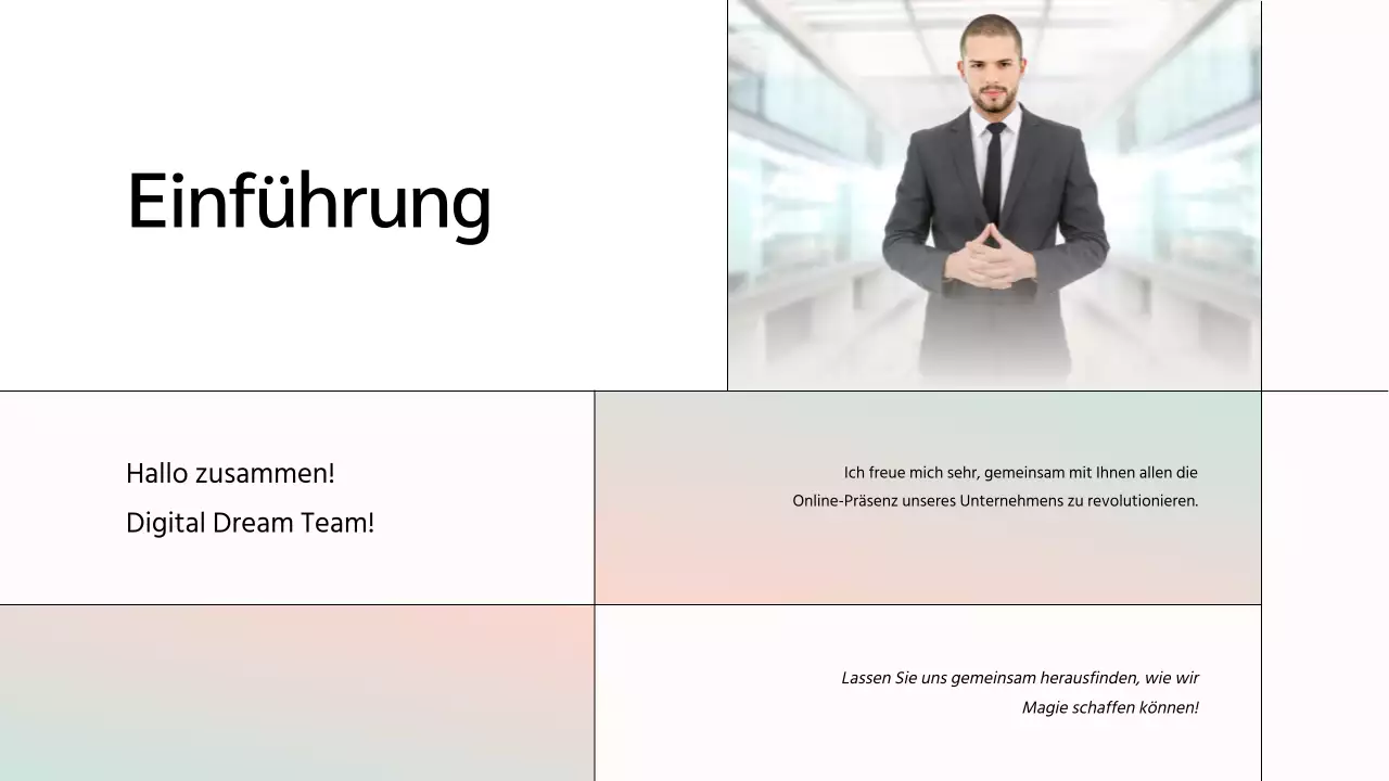 White Minimal Marketing Team Member Vorstellung des Unternehmens