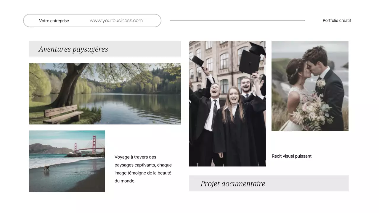 Portefeuille créatif personnel minimaliste blanc
