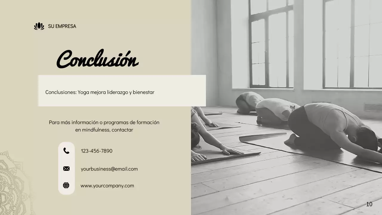 Instrucciones de Minimal Yoga Beige para el Liderazgo Consciente