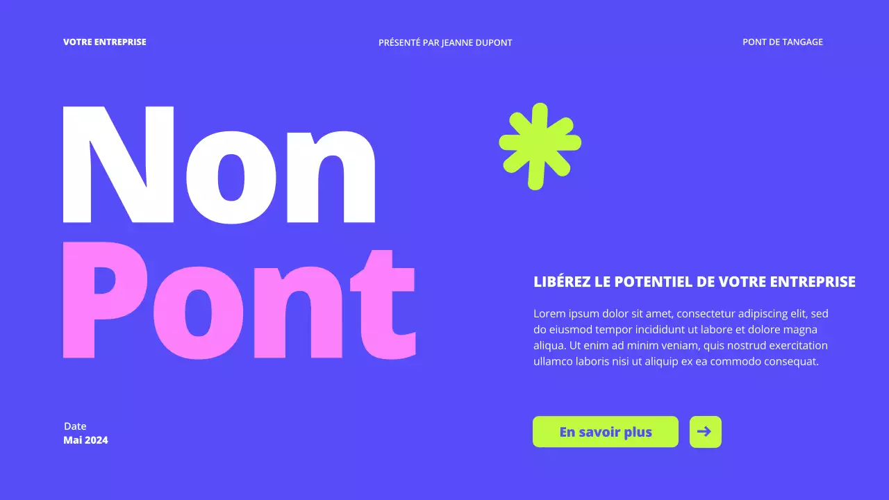 Purple Blue Bold Business Startup Pitch Deck Proposal