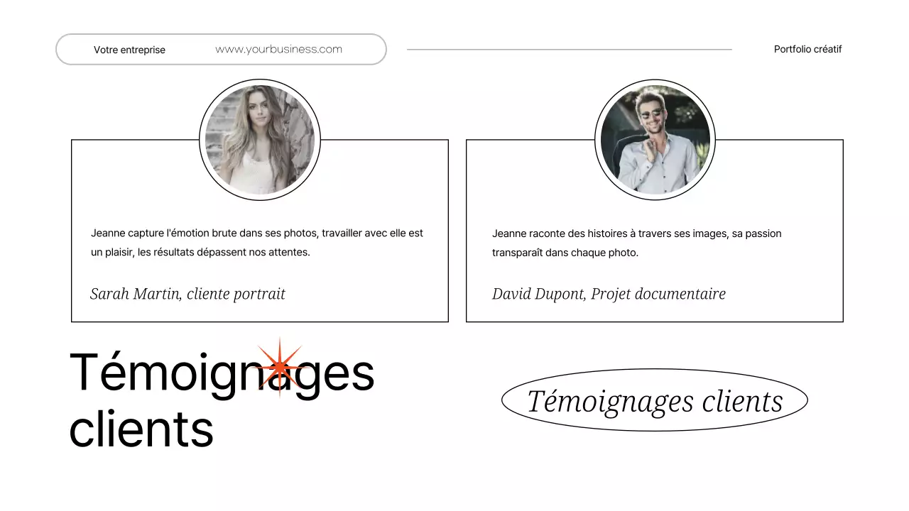 Portefeuille créatif personnel minimaliste blanc