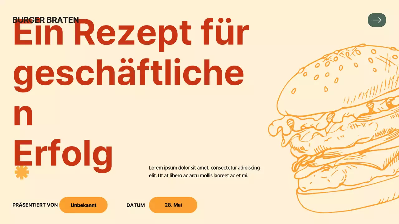 Red Orange Bold Hamburger Company's Einführung