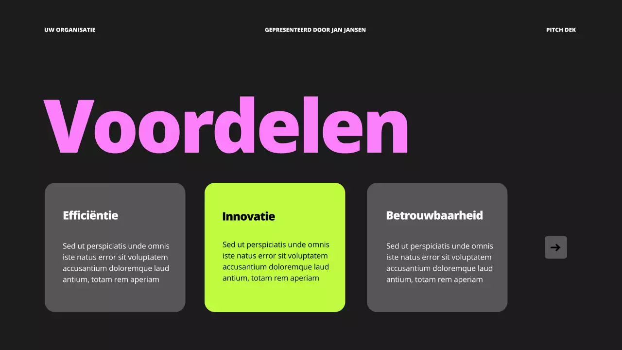 Paars Blauw Vet Zakelijk Opstart Pitch Deck Voorstel