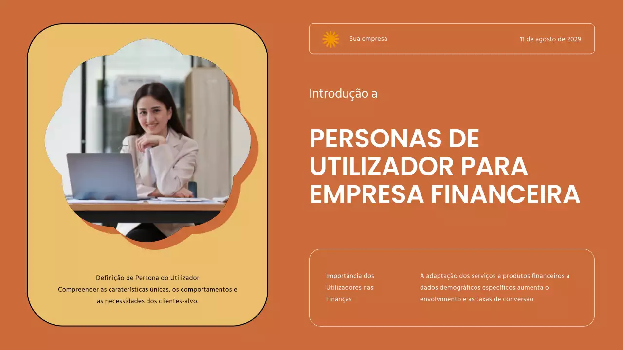 Estratégia da Persona do Utilizador da Empresa Financeira Moderna Brown